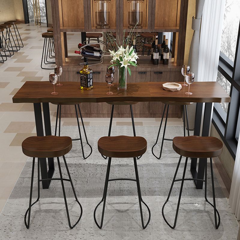 Glam Wood Pub Dining Set 1/2/5/7/9 Pieces Shop Bar Pub Table Set in Brown