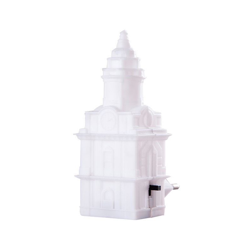 White Castle Plug-in Wall Nightlight Cartoon LED Plastic Night Light for Children Bedroom