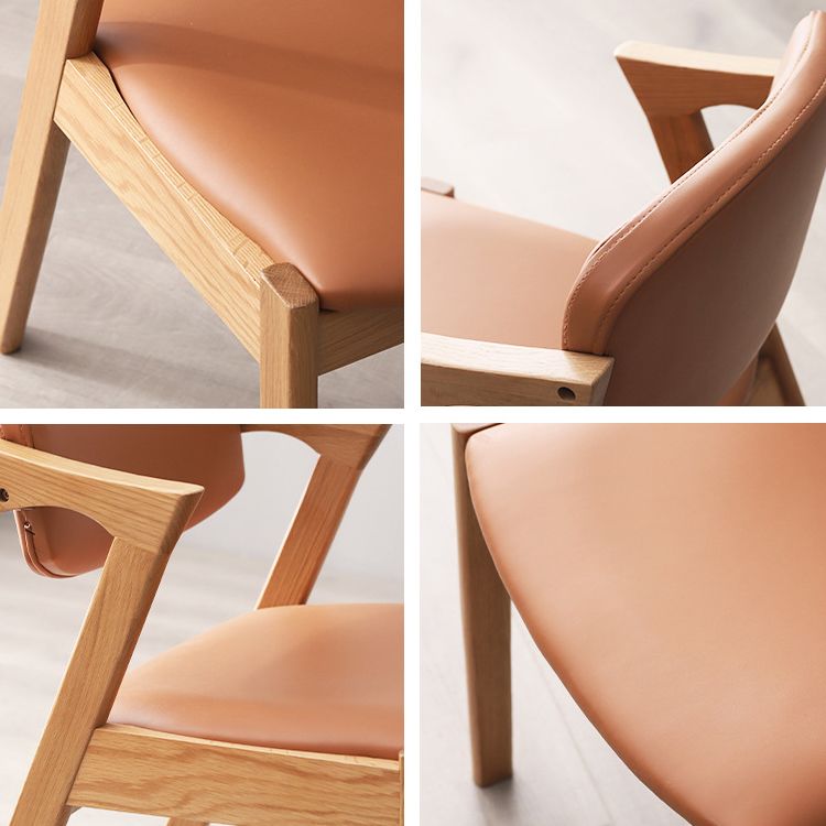 Silla de comedor de madera maciza de estilo moderno, silla de comedor con respaldo abierto para uso doméstico