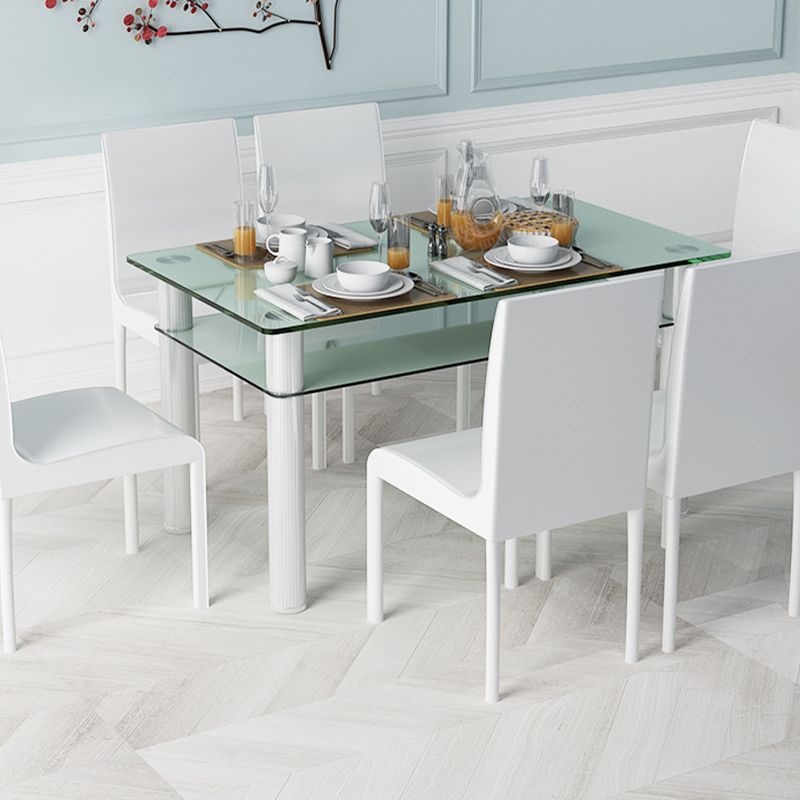 Metall modernes Rechteck Innentischglas Tisch für Küche und Esszimmer