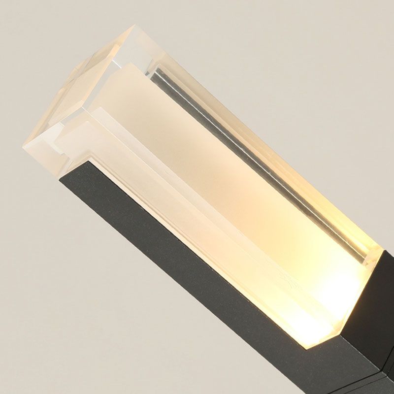 Zeitgenössische Aluminiumwand -Wandleuchte im Freien mit schwarzem LED -Wand montiertes Licht