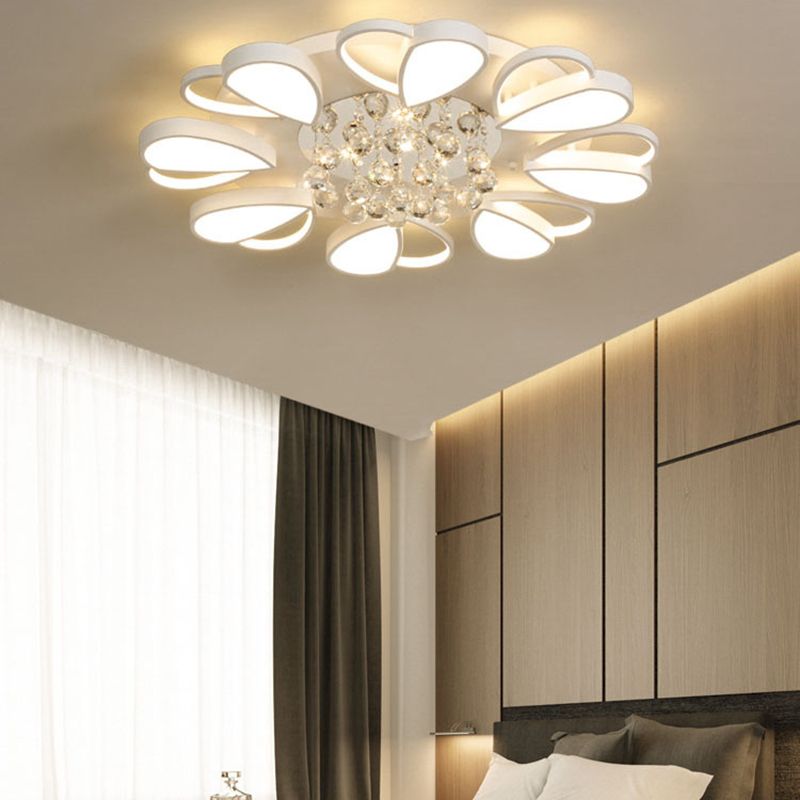 Crystal Flush Mount Light LED Contemporary Ceiling Lamp for Dining Room