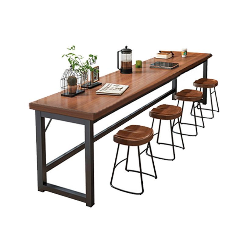 Modern Simple Indoor Bar Table Rectangle Bar Stool Table with Footrest