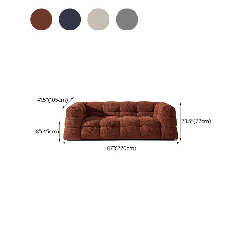 Contemporary 41.3" D Wool Sofa Biscuit Back Tuxedo Fabric Sofa