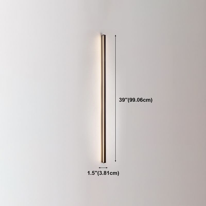 Metal Linear Shade Wall Sconce Modern Style Single Light Wall Mount Lighting in Black