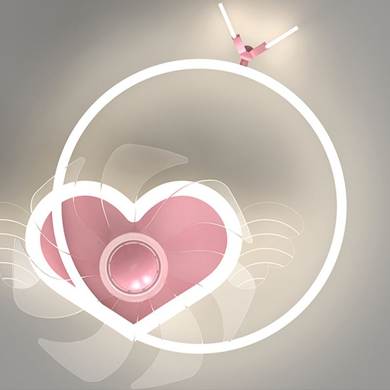 Ventilador de techo circular minimalista de moda Luz de acrílico para niños LED LED SEMI FLUSH LUCH