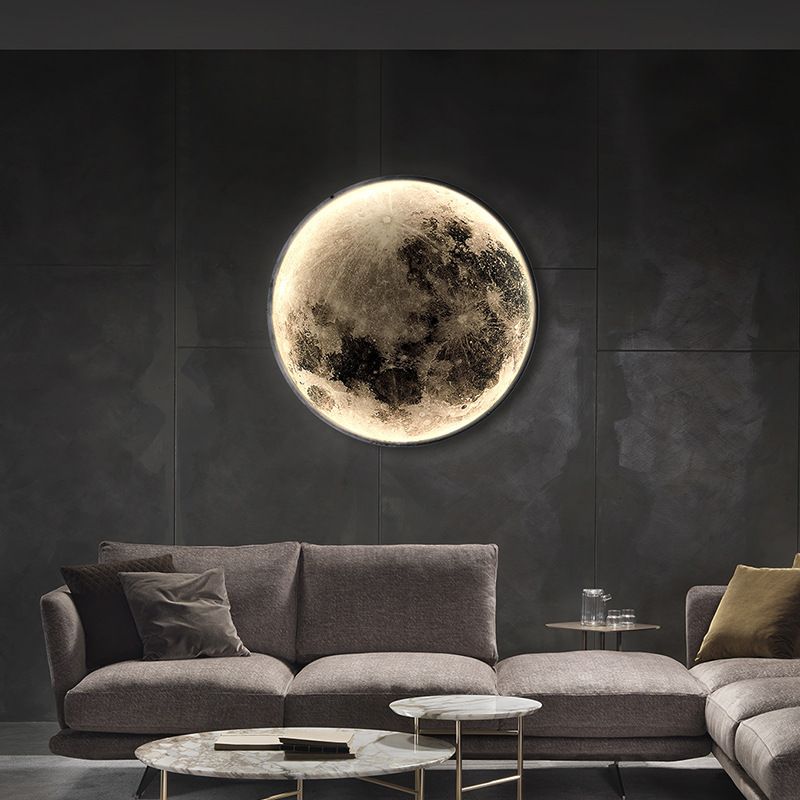 Modern Style Wall Light Sconce Creative Moon-shaped Wall Light Fixture for Bedroom