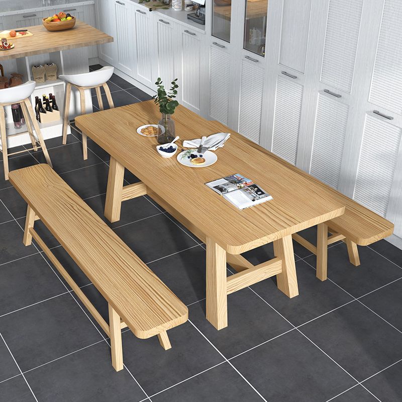 Mesa de comedor rectangular moderno Mesa de comedor de madera sólida para la cocina para la cocina