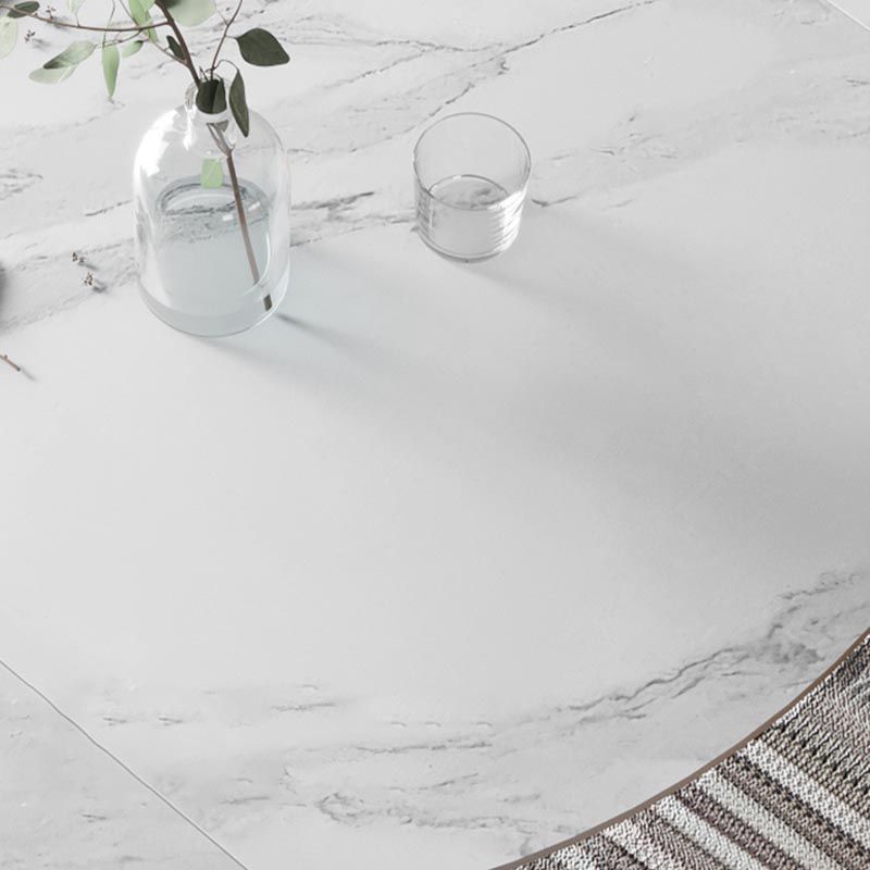Stone Contemporary Round Dinner Table Matte Finish 4 Legs Table for Home