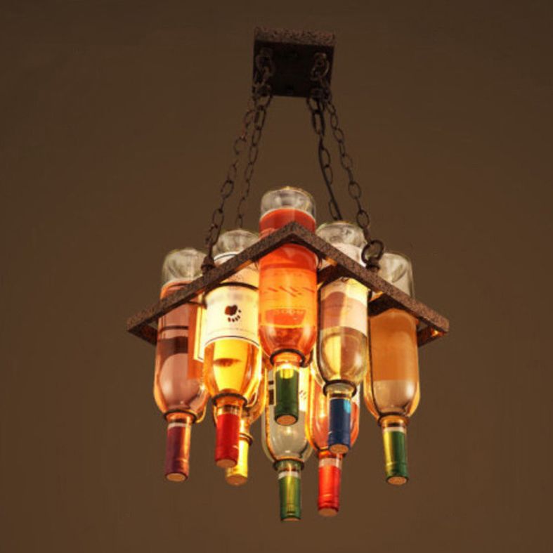 Vintage stijl rond kroonluchter verlichting armatuur glazen hangsellamp in meerkleurig