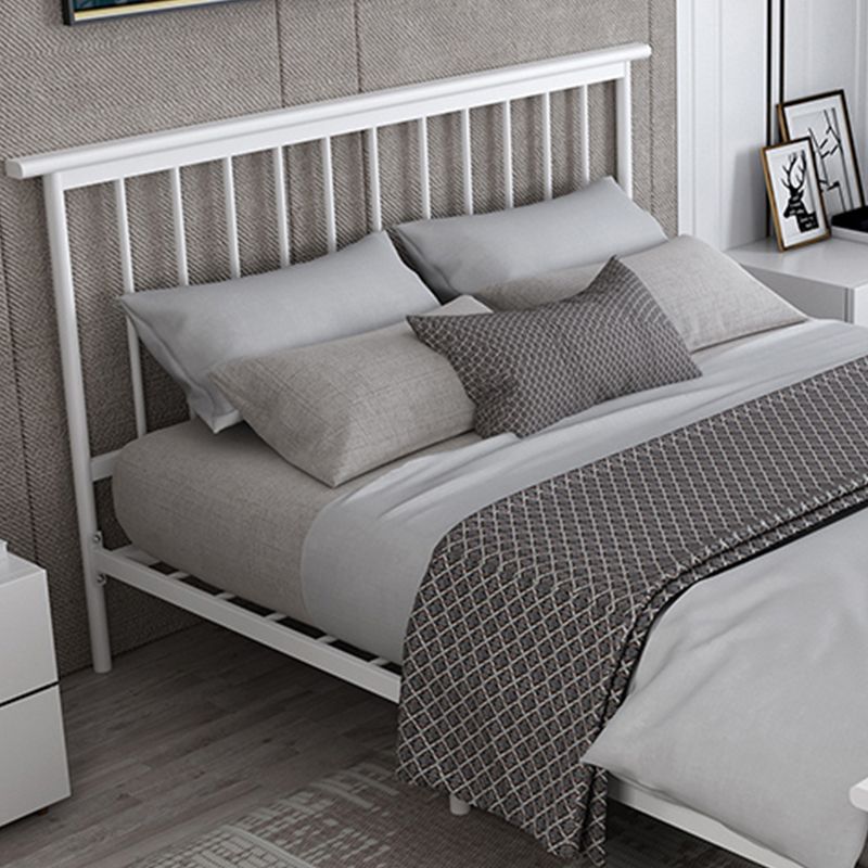 Modern Metal Folding Bed Rectangular Open-Frame Bed with Headboard