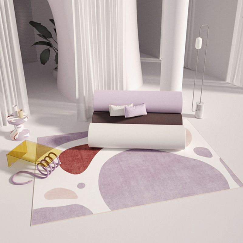 Licht paars modern tapijt polyester kleur klontdekpervlak tapijt wasbaar tapijt voor salon