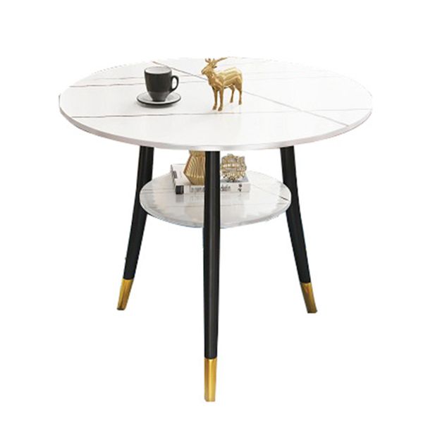 Traditioneller Luxusstil Sintered Stone Esstisch rund 3 Beine Tisch