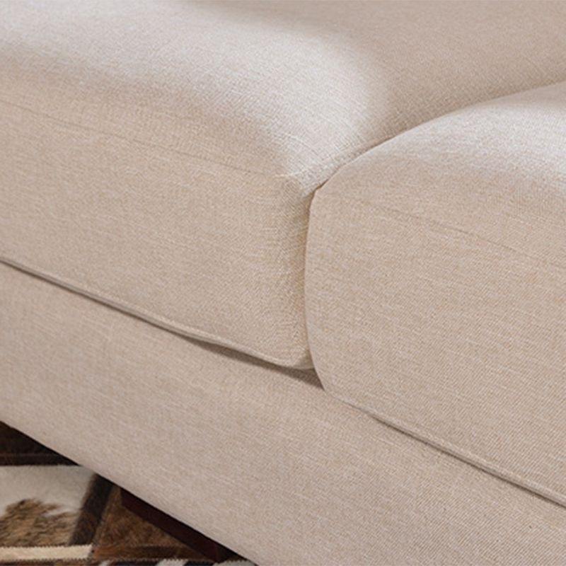 Contemporary Slipcovered Living Room Square Arm Pillows Seating