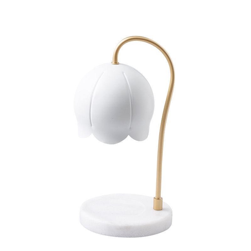 Night Floral Light Nordic Marble 1 Head Bedroom Table Table Lampe de cire sans bougies