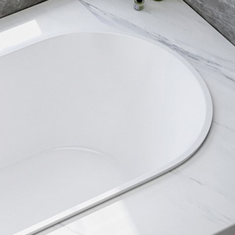Contemporary Oval Drop-in Bathtub Soaking Acrylic Bath Tub in White