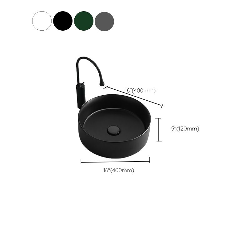Bathroom Sink Oval Ceramic Basin Bathroom Sink with Drain Assembly