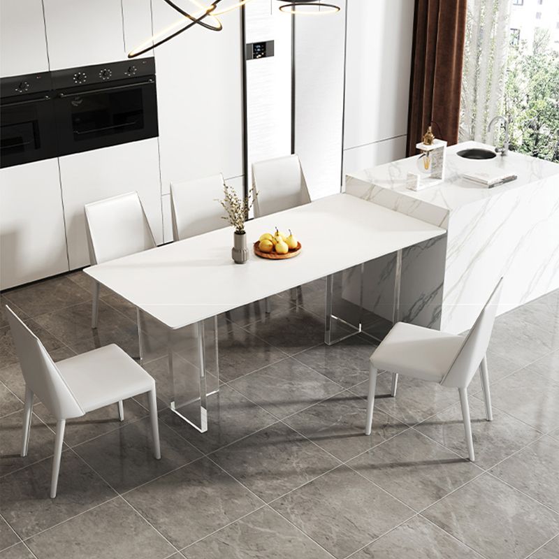 Modern Style Sintered Stone Dining Table Set White 1/4/6/7/8 Pieces Dining Set