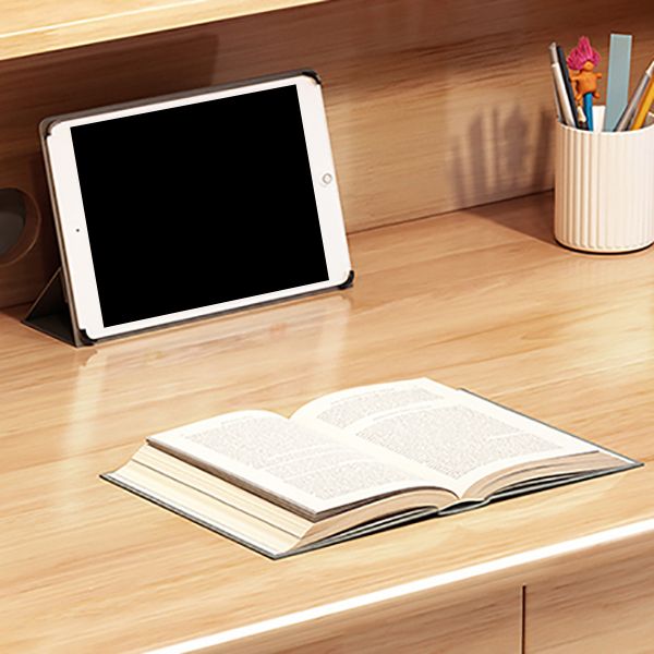 Solid Wood Study Desk Home Table with Storage 2 Drawers and Shelves