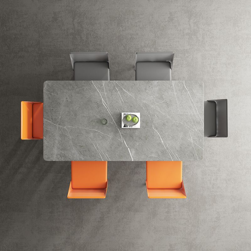 1/4/5/7 Pieces Dining Furniture Set Modern Sintered Stone Table and Faux Leather Chairs