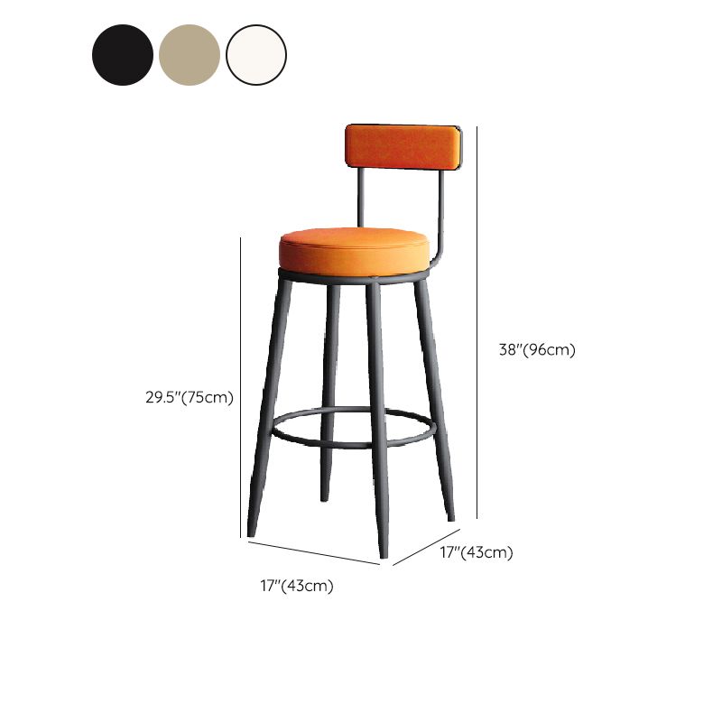Contemporary Style Armless Counter Stool Faux Leather Low Back Bar Stool