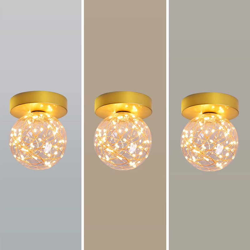 Modernism Flush Mount Ceiling Light Glass Flush Light for Corridor