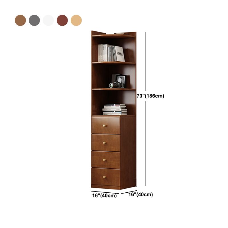 Contemporary 73.23"Tall Corner Chest, 4- Drawer Wood Accent Chest