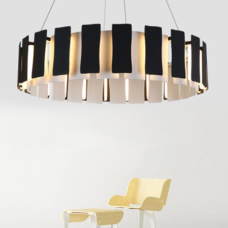 Circular Bernero Candelier Luz Luz Led Metal LED contemporáneo Kit de luz colgante en negro