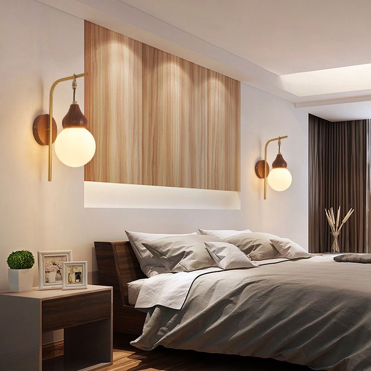 Shaded Sconce Wall Light Chinese Simple Style Copper 1 Light Sconces