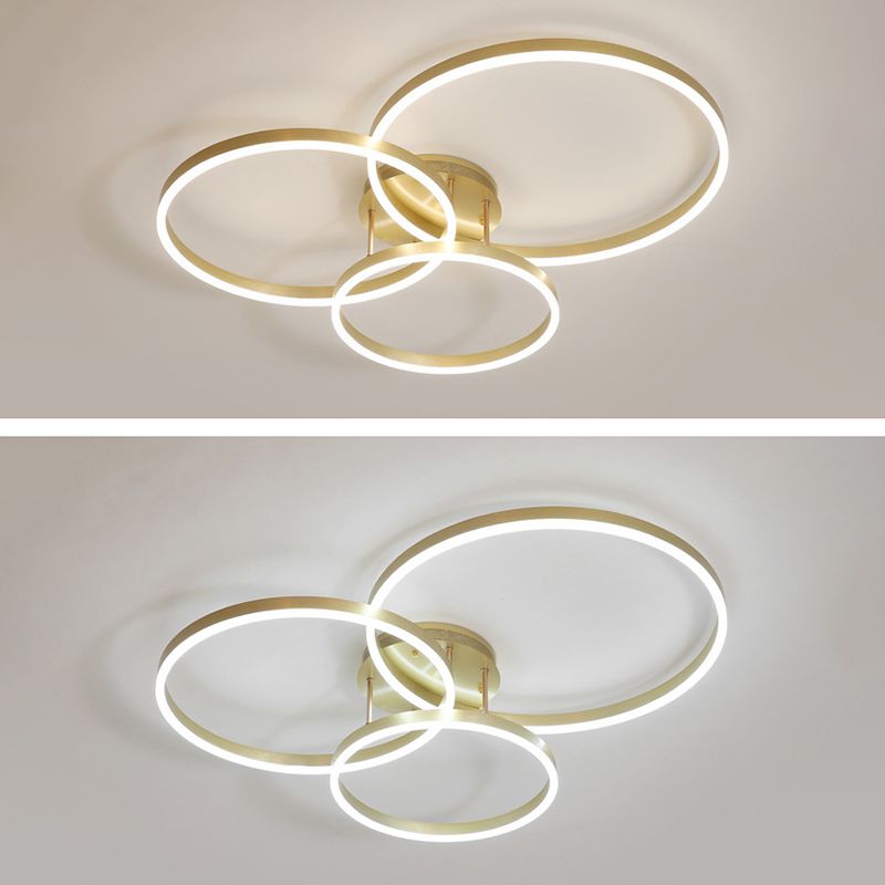 Metal Circle Ceiling Flush Mount Light Modern Style LED Gold Ceiling Light Fixture
