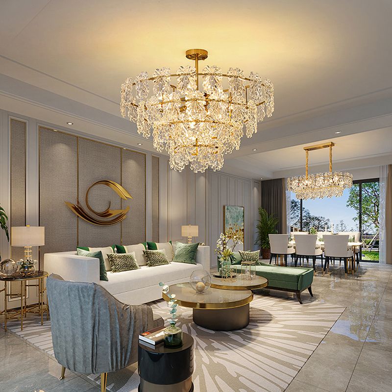 Glass Island Pendants Modern Style Pendant Lights in Gold for Living Room