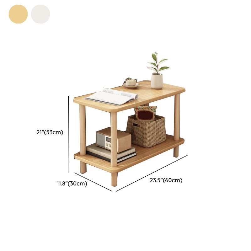 Modern Style Side End Snack Table Wooden with Storage End Table