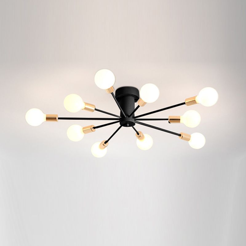 Radiaal metaalspoeling Mount Lighting Industrial Living Room Semi Flush Light