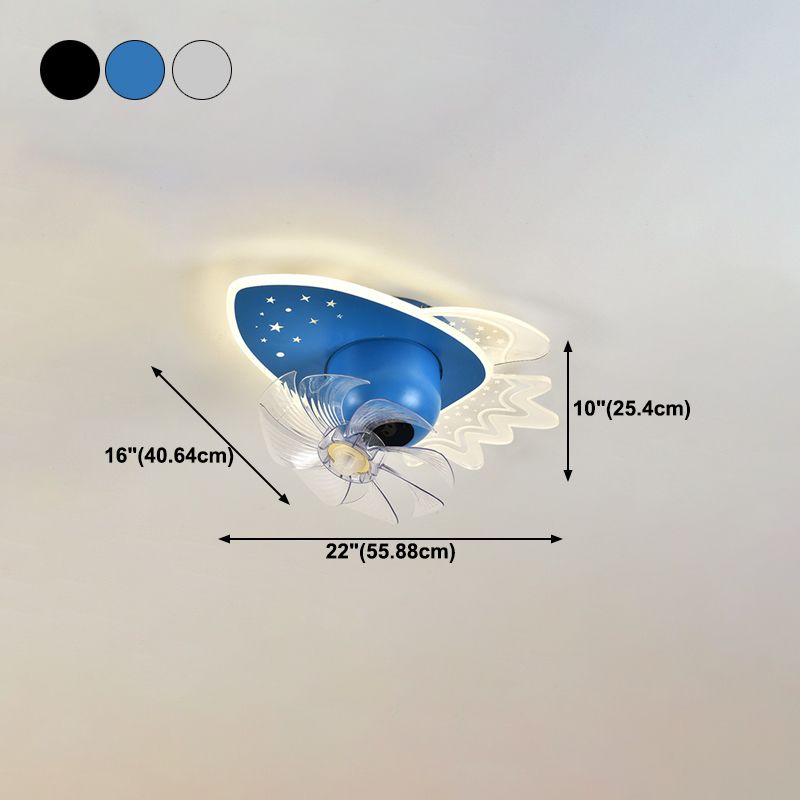 Cartoon LED Plafond lampe à fans à 360 degrés Rotatif pour enfants SEMI SEMI MOUR MONT