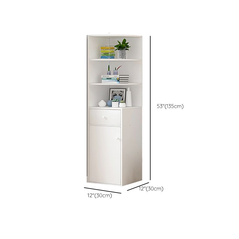 Contemporary White Water Resistant Cabinet with Drawers Corner Cabinet