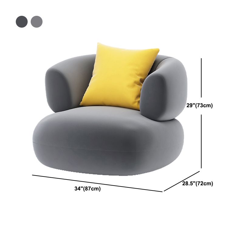 Velvet Gray Armless Sofa Contemporary Standard Sofa with Tight Back