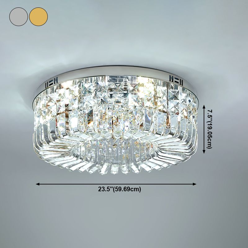 Lampada da soffitto rotonda a soffitto Simplicity Lampada da soffitto a incasso in cristallo a LED