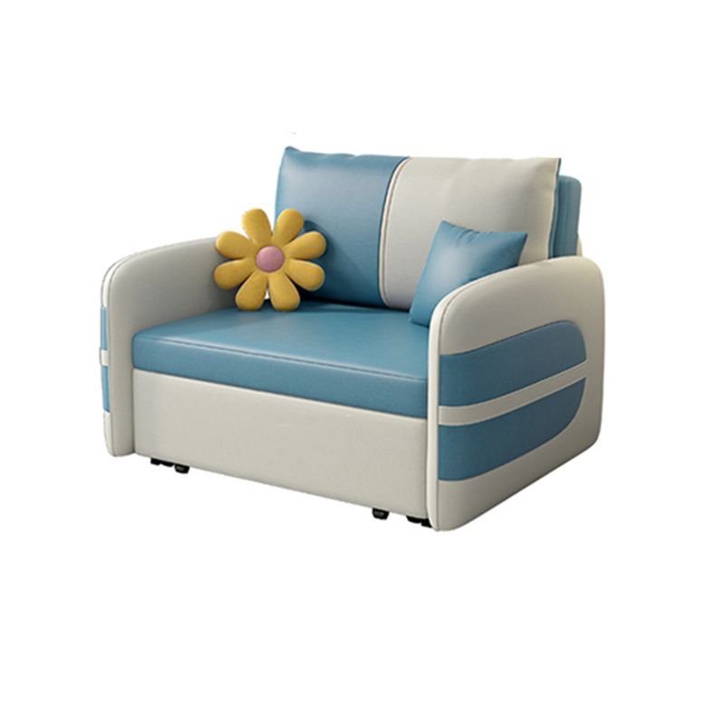 Scandinavain Futon Sofa Bed Faux Leather Storage Futon with Mattress