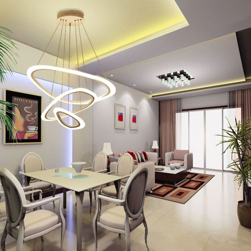 Niveles de múltiples luces arennas colgantes estilo moderno colgante de suspensión de metal luz colgante