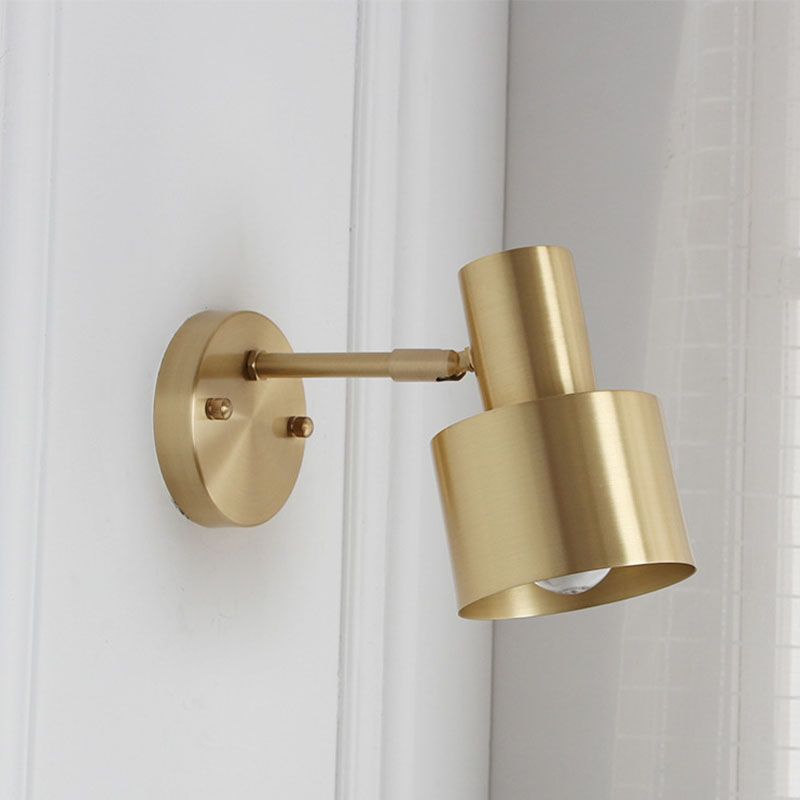 Pocone murale in metallo in stile postmoderno 1 lampada da parete in oro chiaro per corridoio da letto