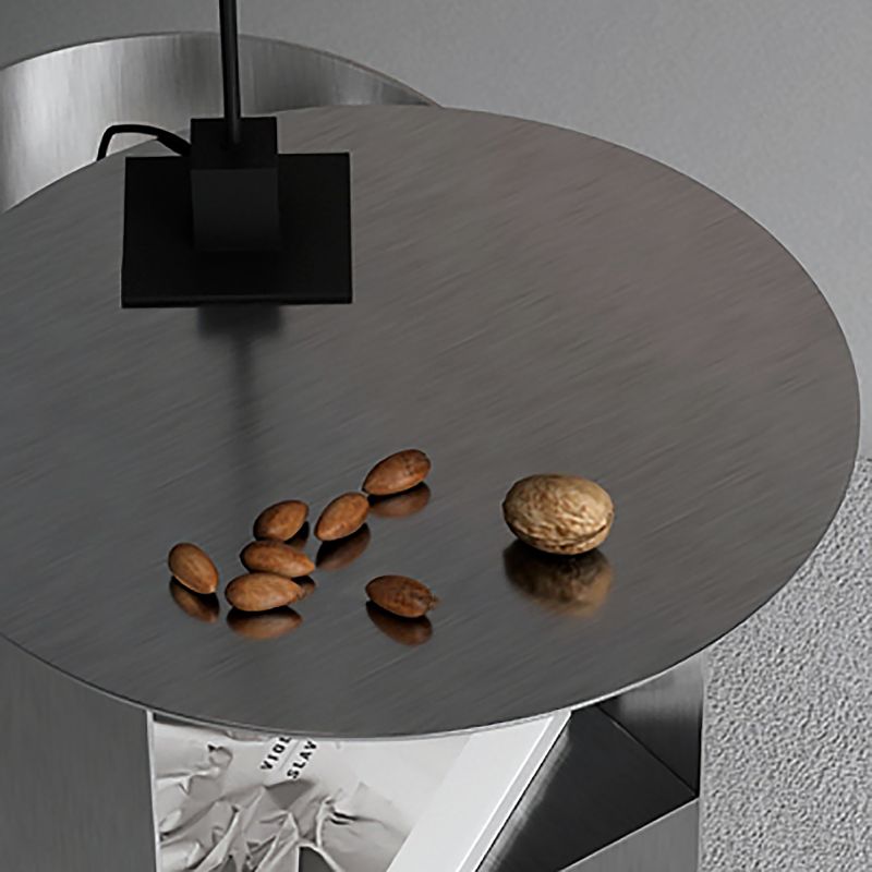 Mid-Century Modern Iron Coffee Table Pedestal Cocktail Table for Living Room