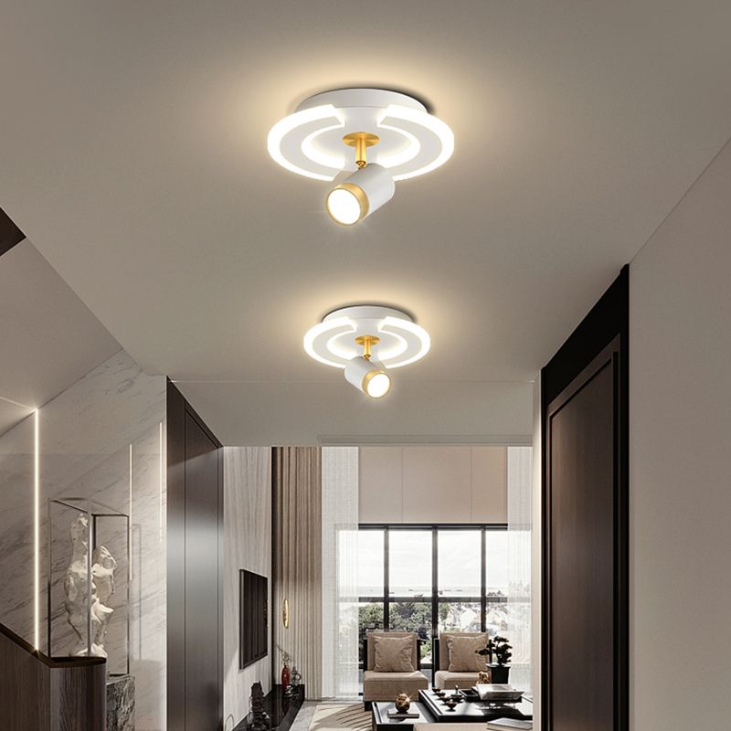 LED Flush Mount Light with Spotlights Modern Ceiling Lamp for Foyer Bedroom