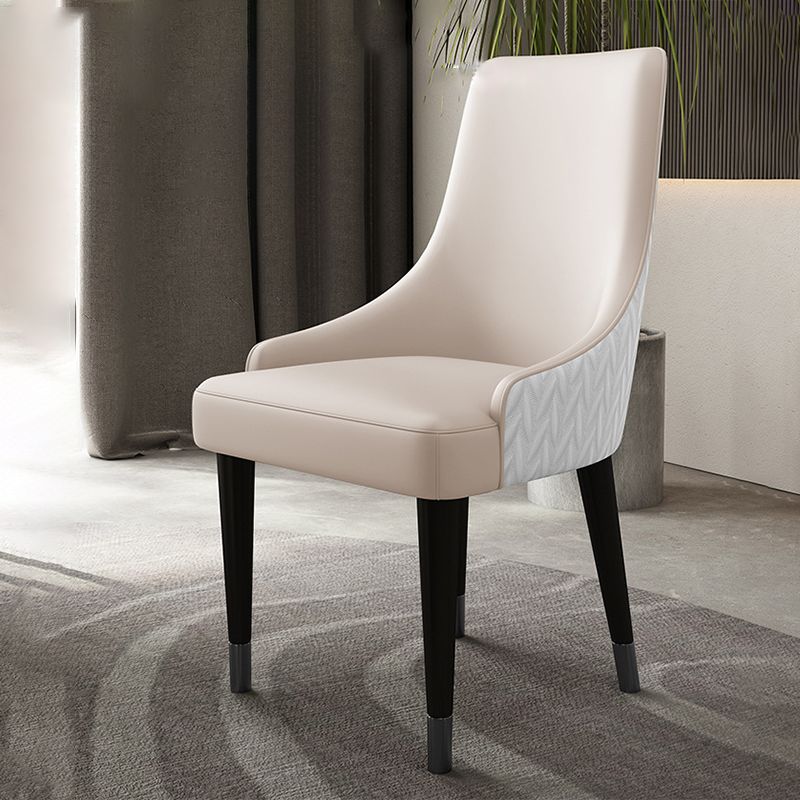 Contemporary Style Chairs Arm Dining Chairs with Wood Legs for Kitchen