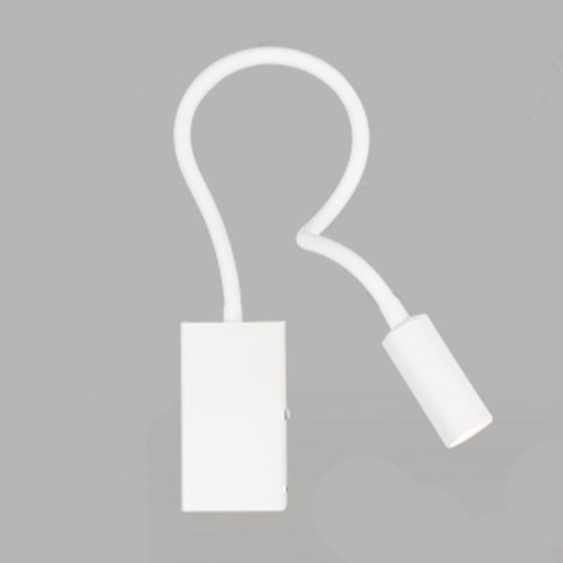 Modern Style Metal Wall Light Round 4" Wide Reading Wall Sconce for Bedroom