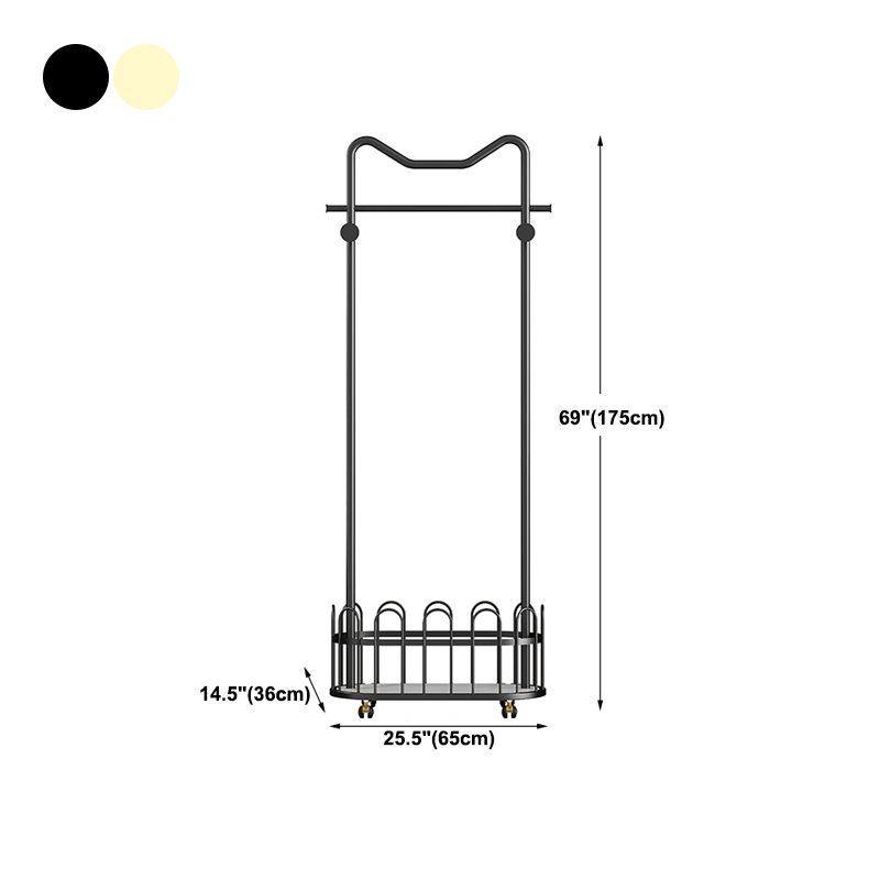 Contemporary Plain Coat Rack Coat Hooks Metal Coat Rack with Storage