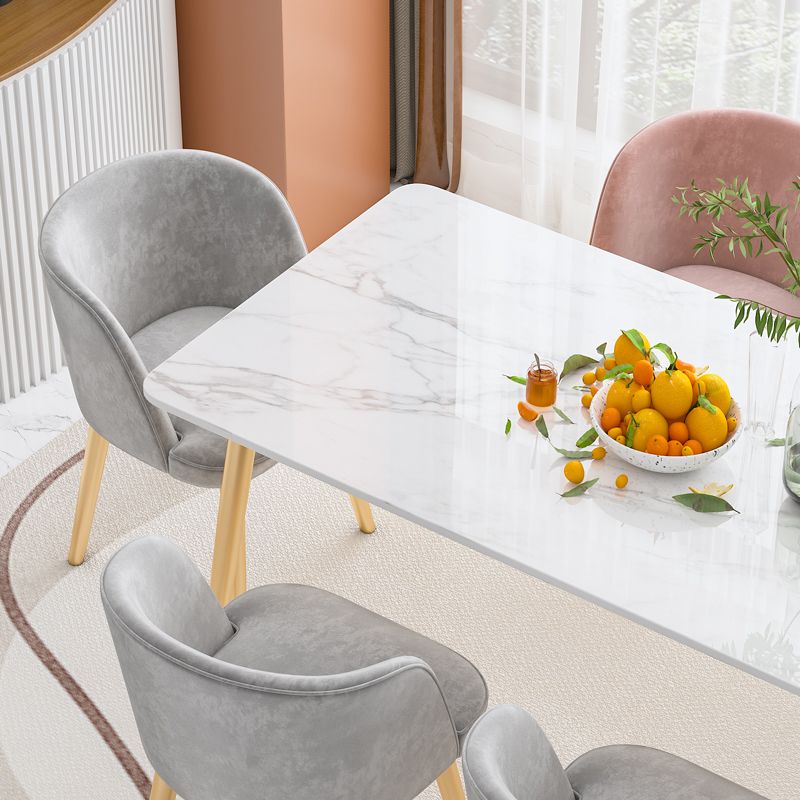 Glam Dining Room Set 1/4/5/7 Pcs Rectangle Dining Table with Upholstered Chairs