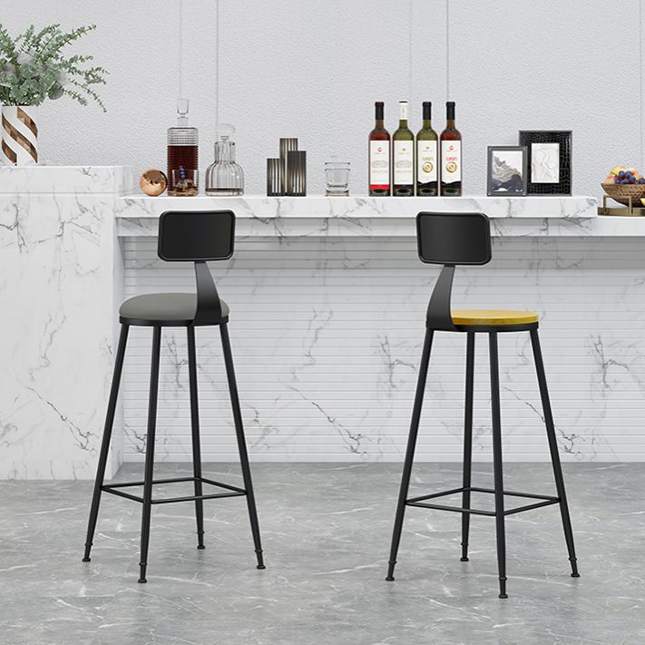 Industrial Footrest Bristol Stool Matte Finish Iron Bar Stool