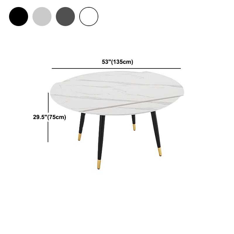 Modern Stone Round Table Standard Height Dining Table with 4 Legs
