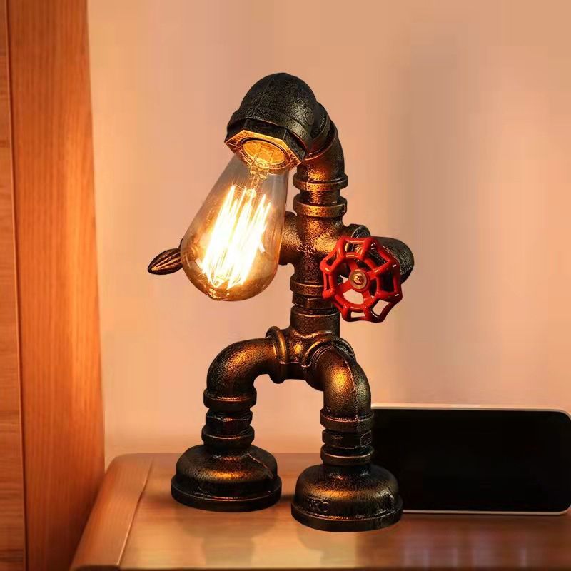 Industrial Style Unique Shape Table Lighting Metal 1 Light Table Lamp for Bedroom