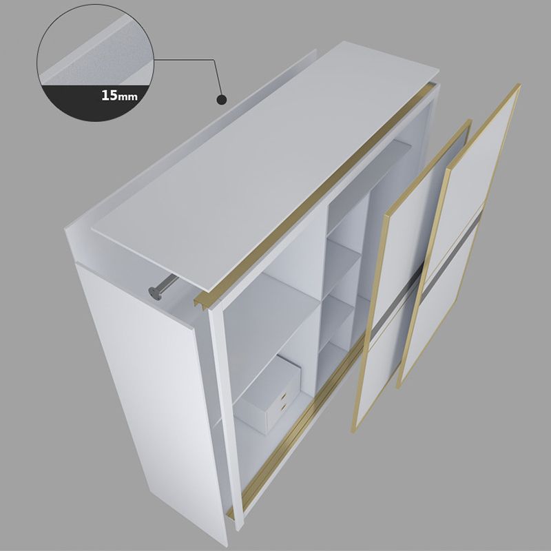 Modern White Wardrobe for Home Manufactured Wood Cabinet with Sliding Doors